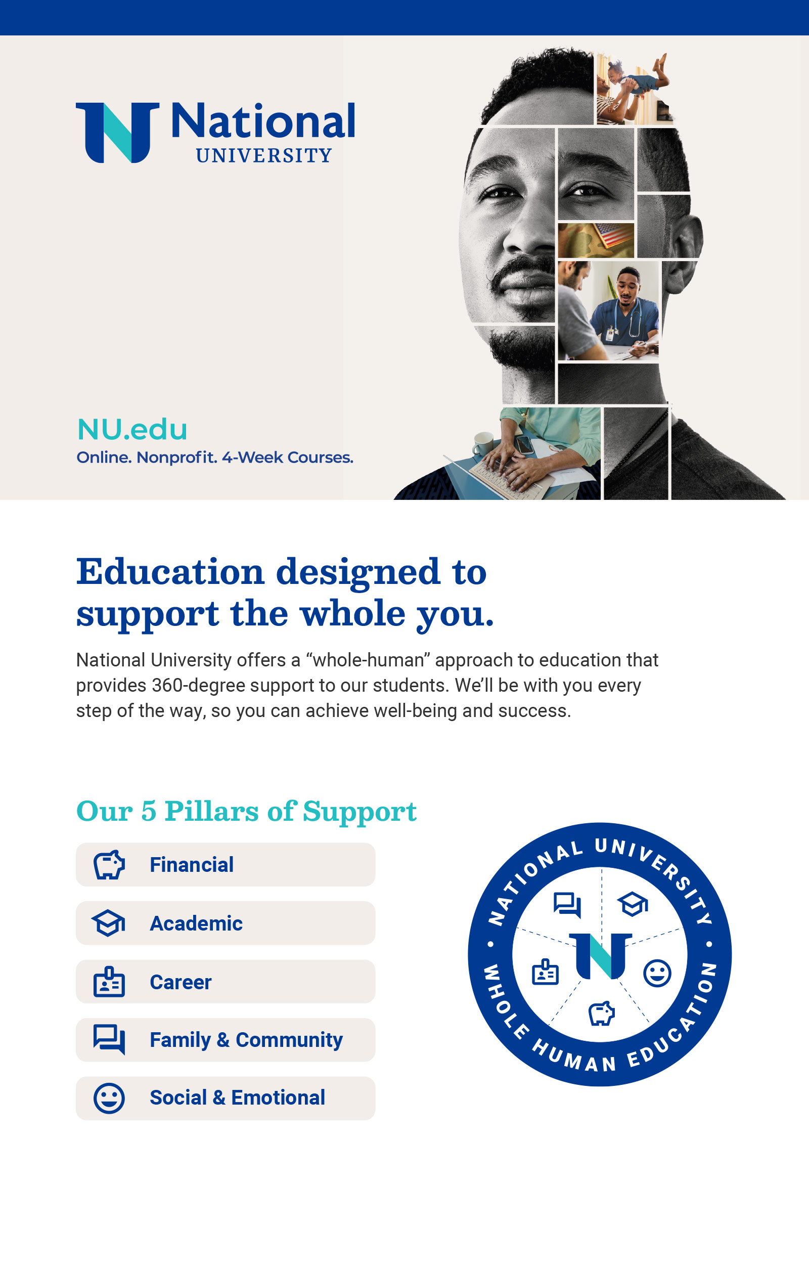 National University Table Top Banner copywriting
