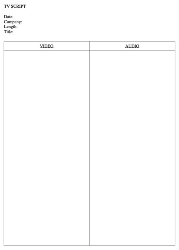 Script Copy Template Television Copywriting