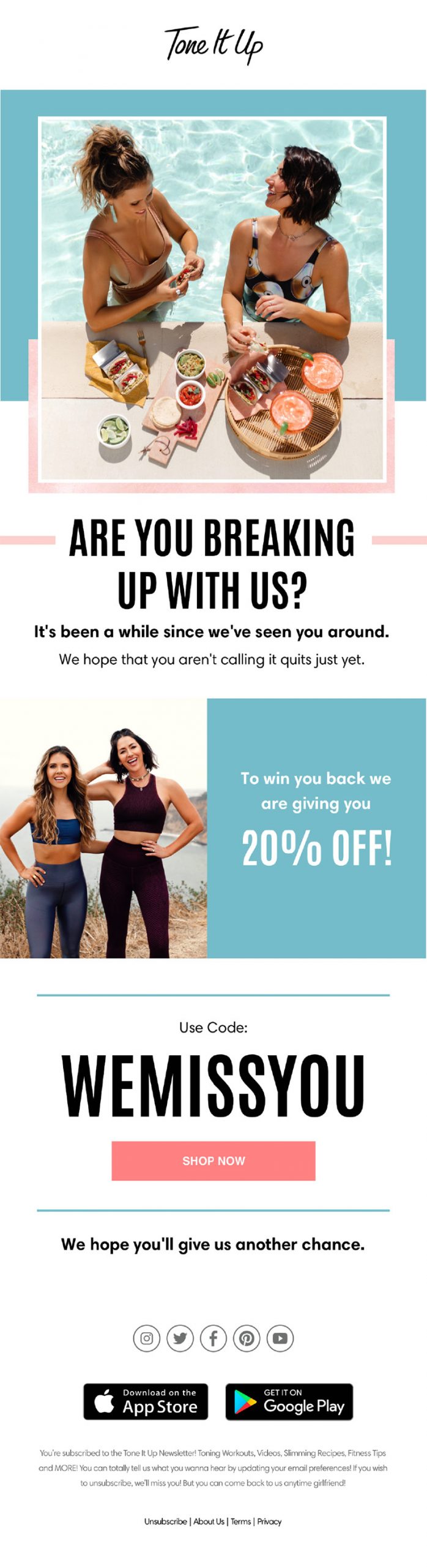 Tone It Up Email Newsletter Copywriting